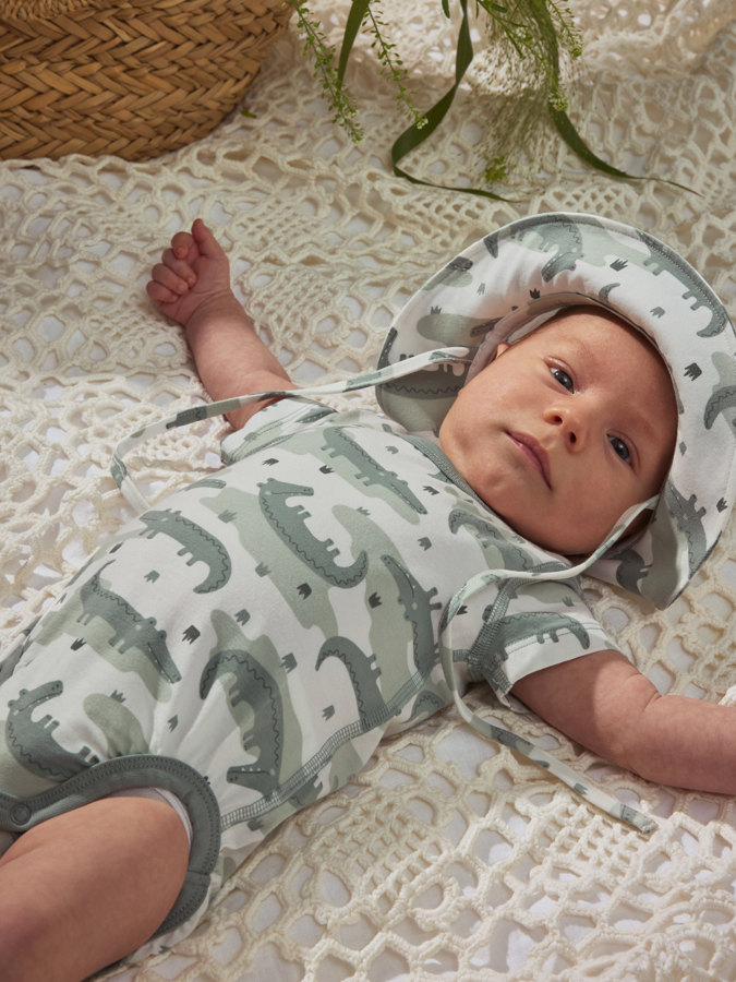 Sonnenhut aus Trikot, Krokodile Sonnenhut aus Trikot, Krokodile