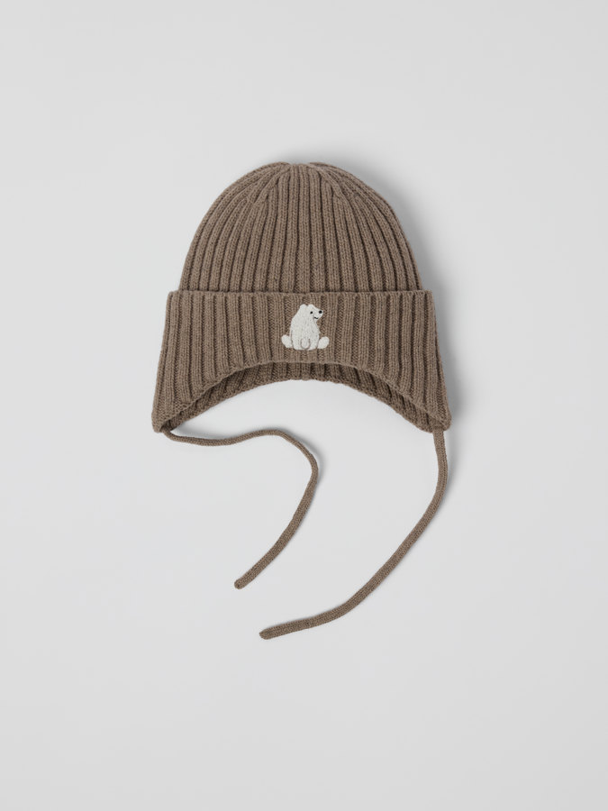 Rippenstrickmütze Wollmischung Rippenstrickmütze Wollmischung